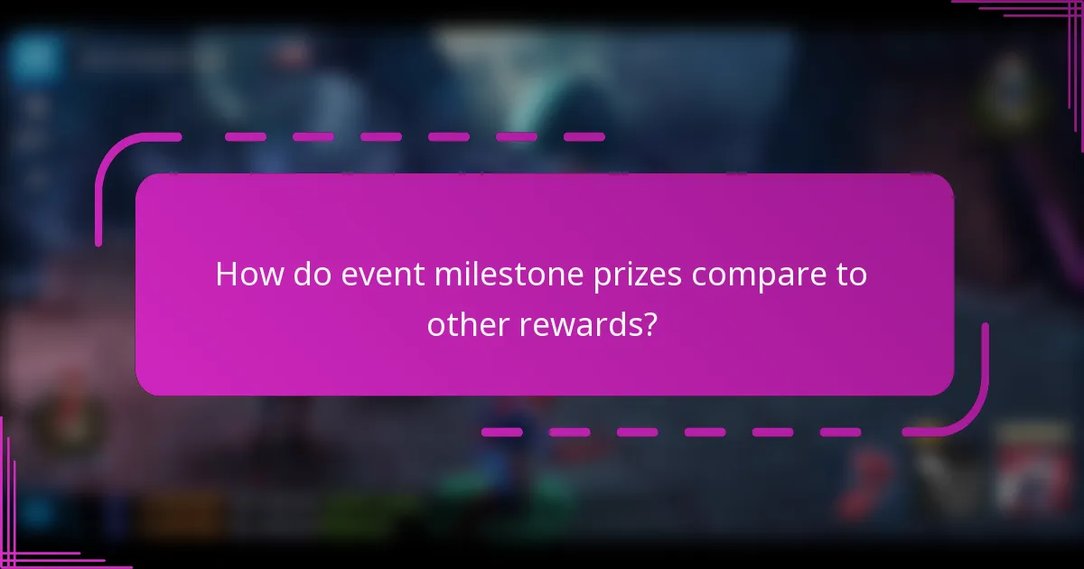 How do event milestone prizes compare to other rewards?